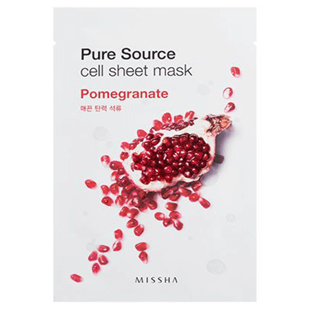 Pure Source Cell Sheet Mask,Pure Source Cell Sheet Mask-Pomegranate, มาส์กทับทิม,แผ่นมาส์กหน้า,misshaแผ่นมาส์กหน้า,Missha.มิชช่า