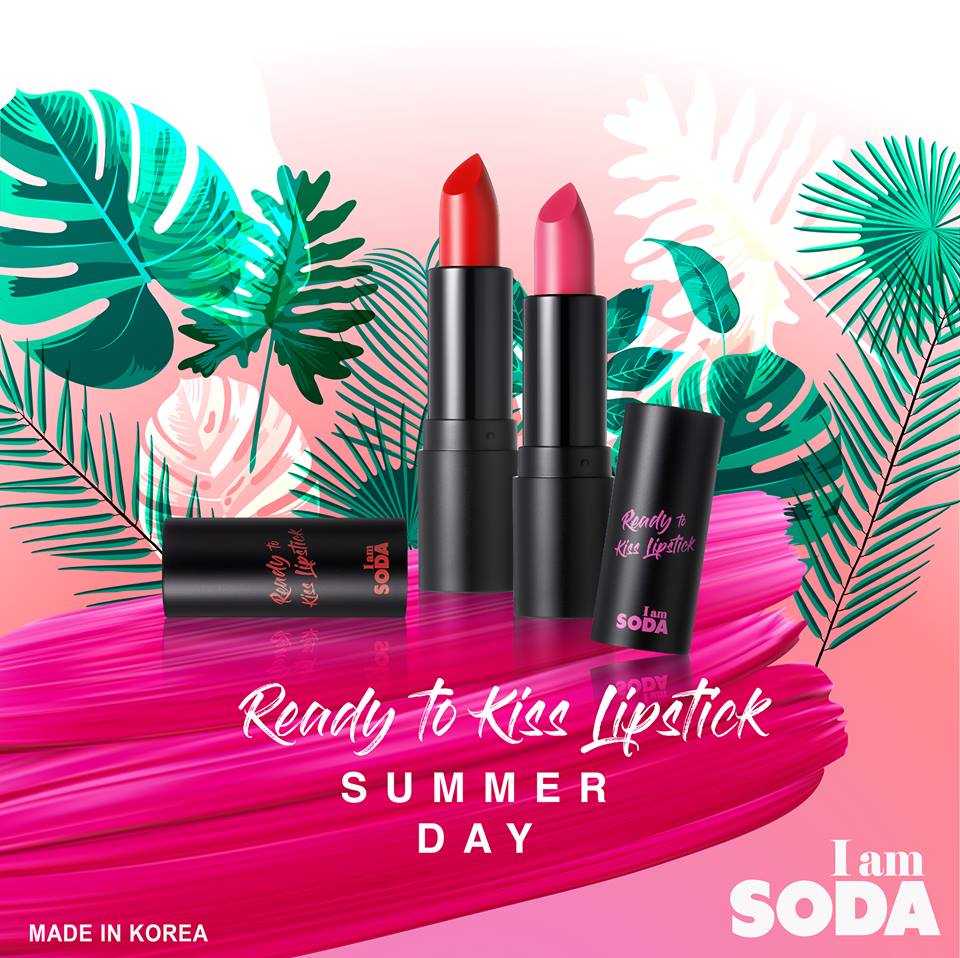 I am SODA Ready to kiss Lipstick #Red 3.5g ลิปสติก Made in Korea เนื้อเนียนนุ่ม เม็ดสีละเอียด ทำให้ปิดร่องปากได้อย่างเนียนกริบ จะสายแซ่บหรือสายหวานต้องไม่พลาด