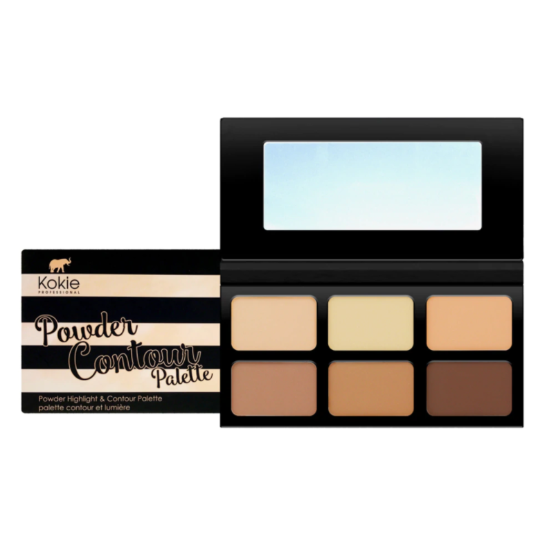 Kokie Cosmetics Powder Contour Palette #Universal 27g ไฮไลท์-คอนทัวร์พาเลตที่จะทำให้การคอนทัวร์เป็นเรื่องง่าย ด้วย 3 สีอ่อนสำหรับไฮไลท์ และ 3 สีเข้มสำหรับคอนทัวร์