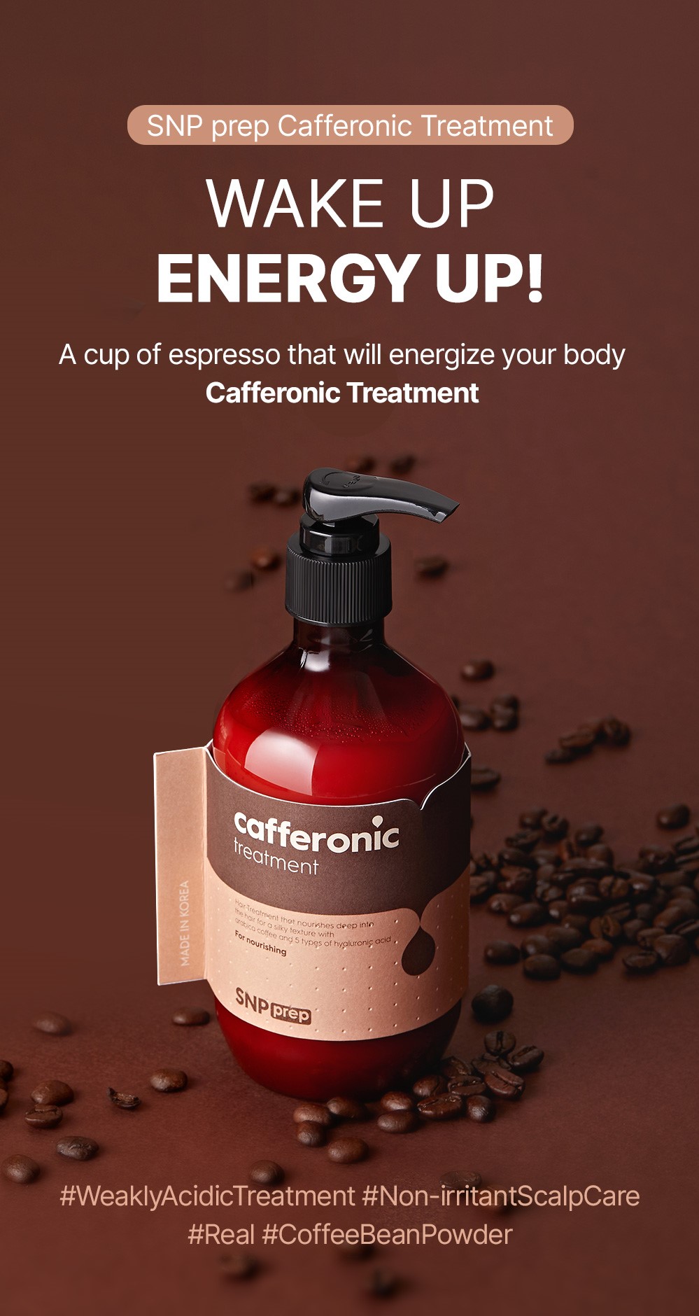 SNP PREP Cafferonic Treatment 310ml ครีมนวดผมสารสกัดจากเมล็ดกาแฟและไฮยาลูโรนิคทั้ง 5 ชนิด แก้ปัญหาผมแห้งเสีย ลดการขาดหลุดร่วงของเส้นผม